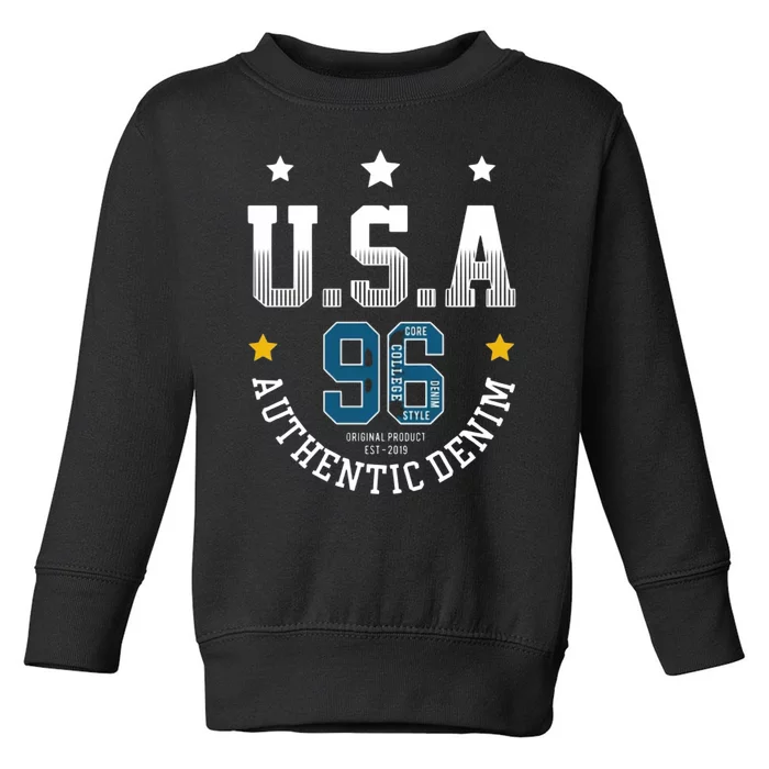 Usa Authantic Denim Toddler Sweatshirt