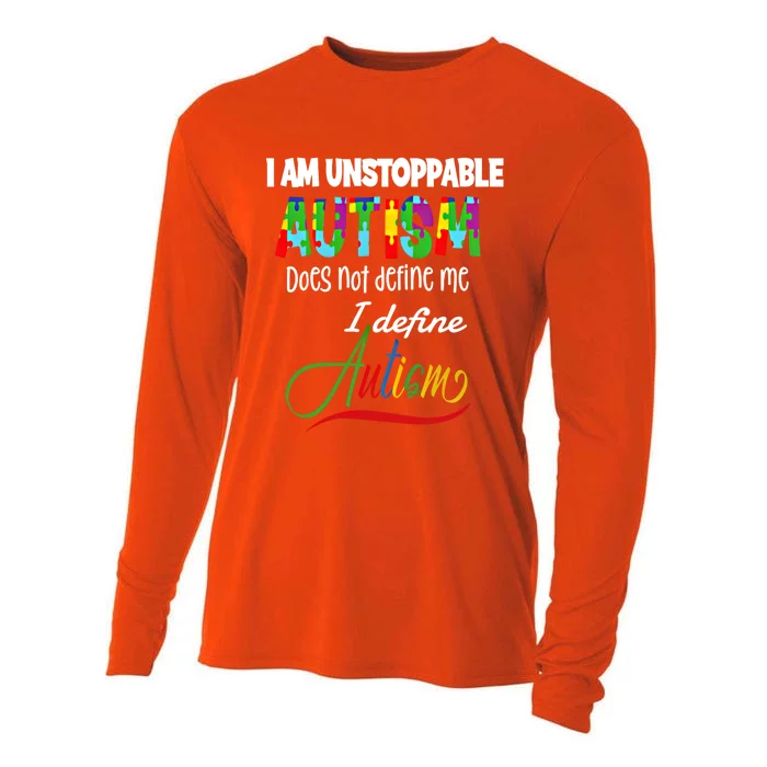 Unstoppable Autism Does Not Define Me Gift Cooling Performance Long Sleeve Crew