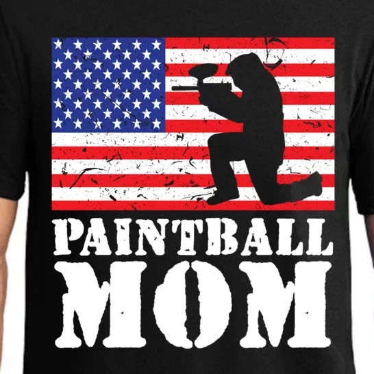 Usa American Distressed Flag Paintball Mom Her Gift Cute Gift Pajama Set