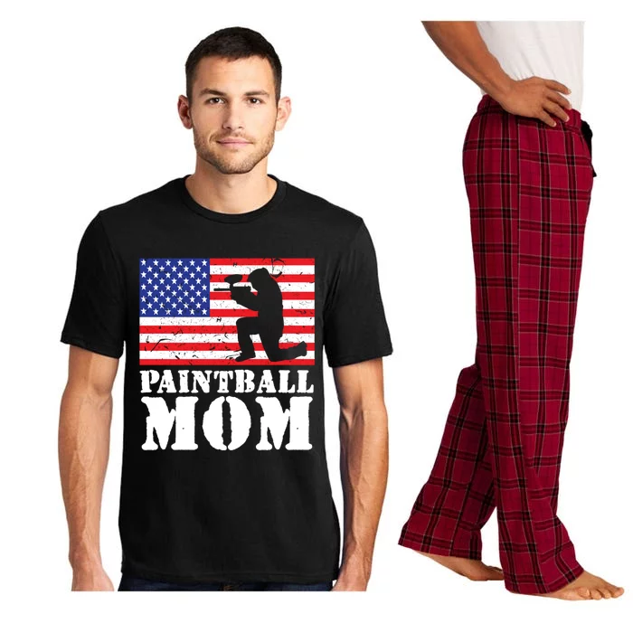 Usa American Distressed Flag Paintball Mom Her Gift Cute Gift Pajama Set