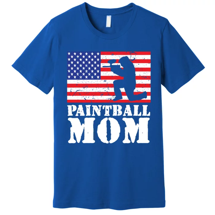 Usa American Distressed Flag Paintball Mom Her Gift Cute Gift Premium T-Shirt