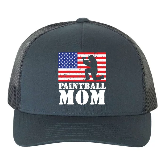 Usa American Distressed Flag Paintball Mom Her Gift Cute Gift Yupoong Adult 5-Panel Trucker Hat