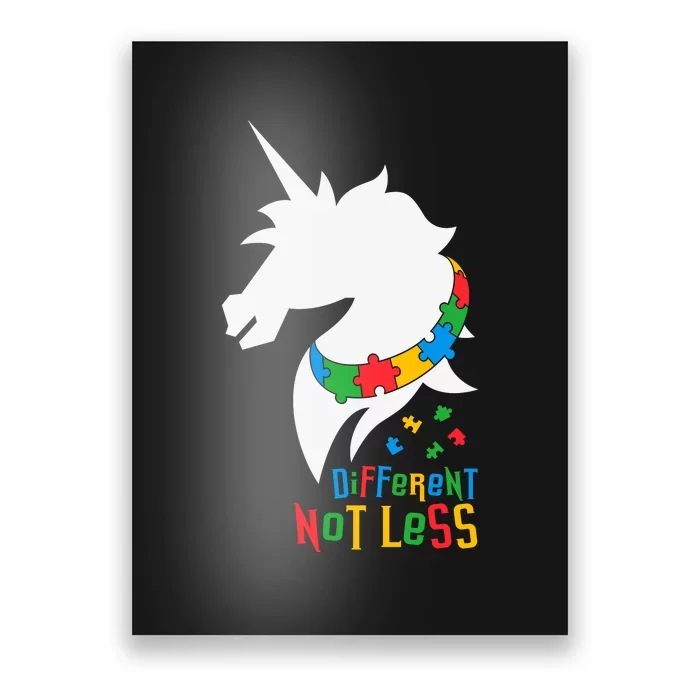 Unicorn Autism Different Not Less Autism Awareness Month Poster