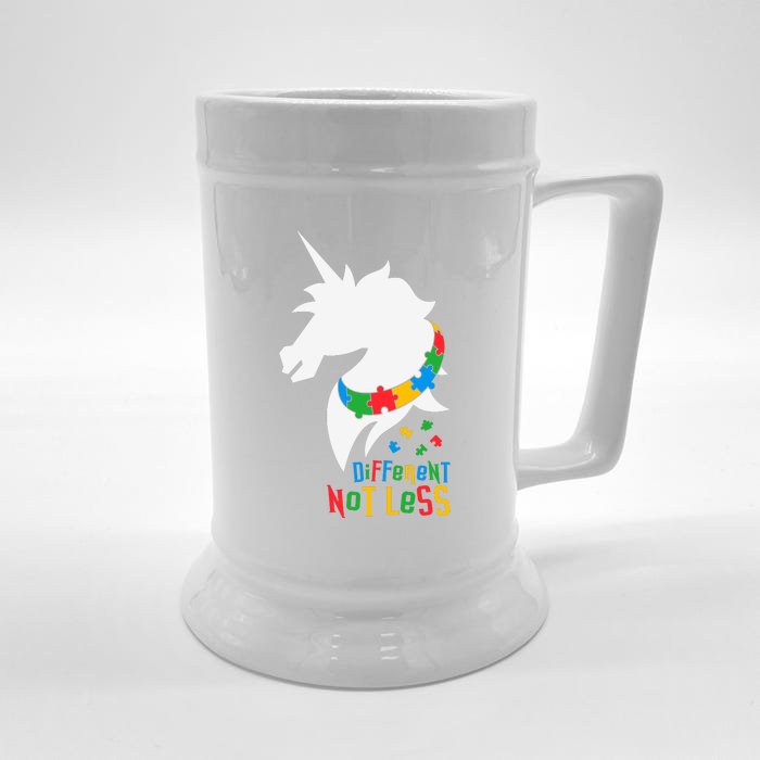 Unicorn Autism Different Not Less Autism Awareness Month Front & Back Beer Stein