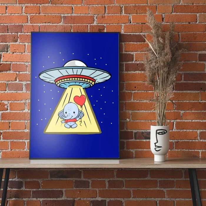 Ufo Abduction Elephant Valentines Day Meaningful Gift Poster