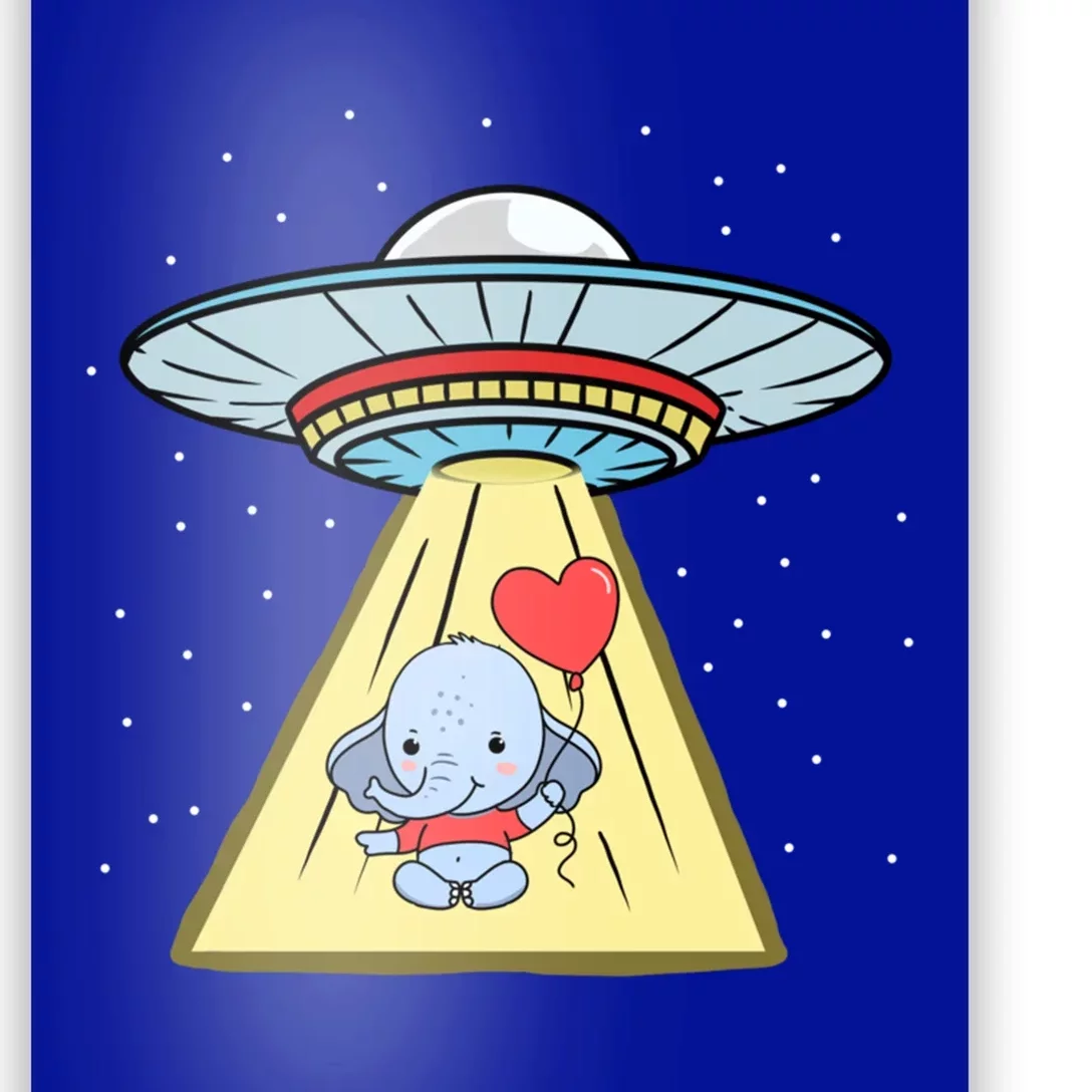 Ufo Abduction Elephant Valentines Day Meaningful Gift Poster