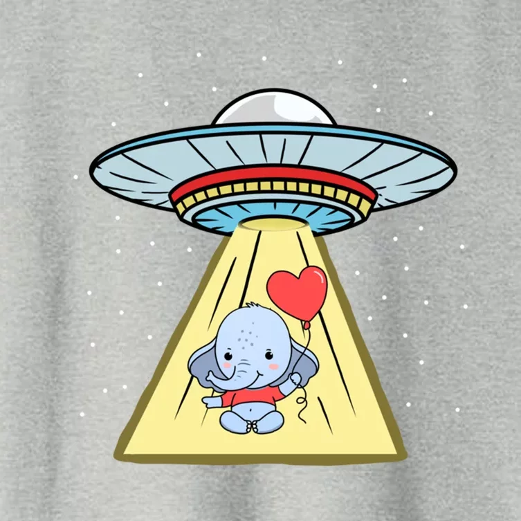 Ufo Abduction Elephant Valentines Day Meaningful Gift Women's Crop Top Tee