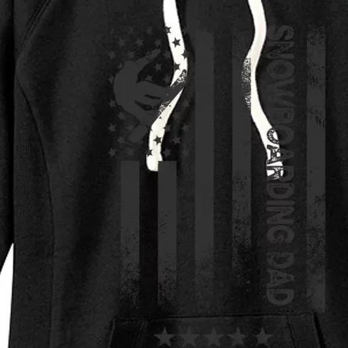 Usa American Flag Snowboarding Dad Gift Women's Fleece Hoodie