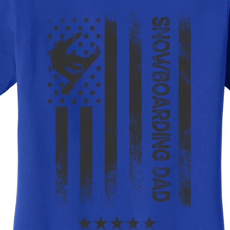 Usa American Flag Snowboarding Dad Gift Women's T-Shirt