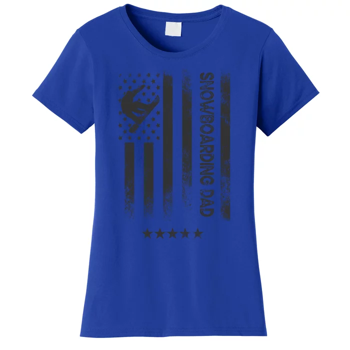 Usa American Flag Snowboarding Dad Gift Women's T-Shirt