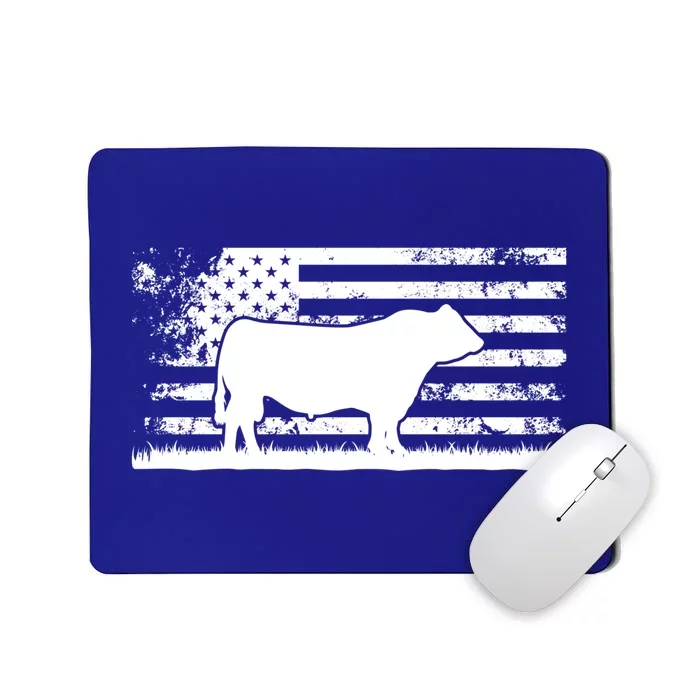 Usa American Flag Meaningful Gift America Cow Black Angus Rancher Meaningful Gif Mousepad