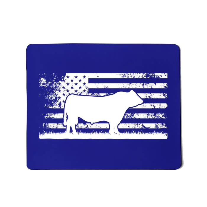 Usa American Flag Meaningful Gift America Cow Black Angus Rancher Meaningful Gif Mousepad