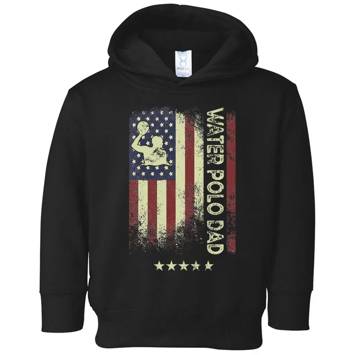 Usa American Flag Water Polo Dad Toddler Hoodie