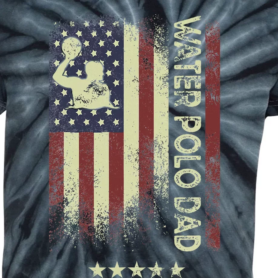 Usa American Flag Water Polo Dad Kids Tie-Dye T-Shirt