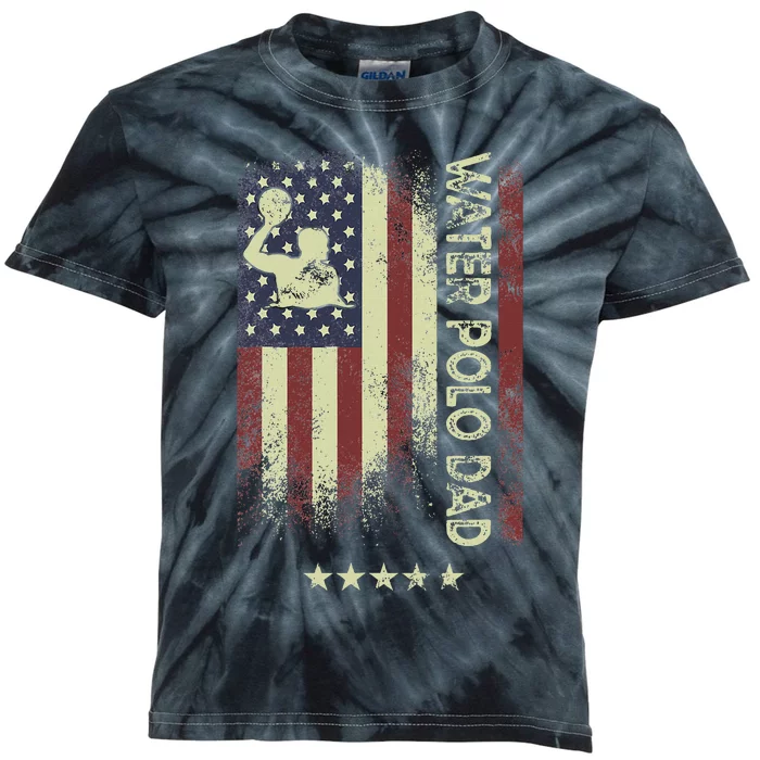 Usa American Flag Water Polo Dad Kids Tie-Dye T-Shirt