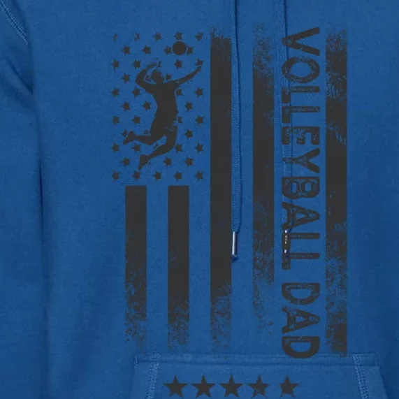 Usa American Flag Volleyball Dad Gift Premium Hoodie