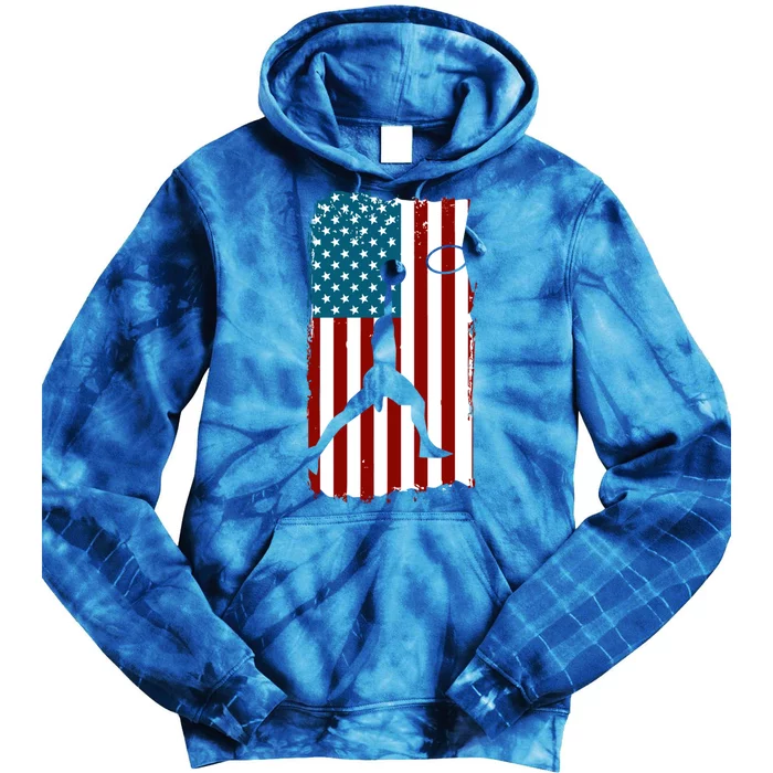 Us American Flag Basketball Patriotic Athlete Print Gift Tie Dye Hoodie