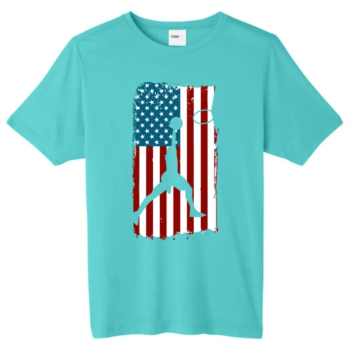 Us American Flag Basketball Patriotic Athlete Print Gift ChromaSoft Performance T-Shirt