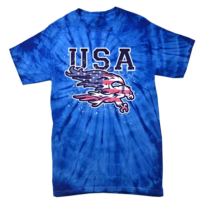 Usa American Flag Vintage Eagle Patriotic Sports Great Gift Tie-Dye T-Shirt