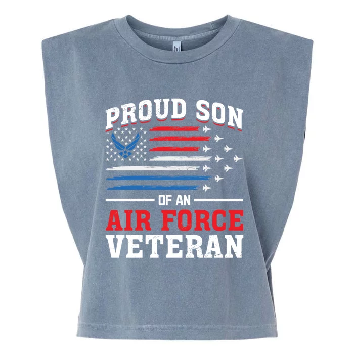 Us Air Force Veteran Proud Son Of An Air Force Veteran Gift Garment-Dyed Women's Muscle Tee