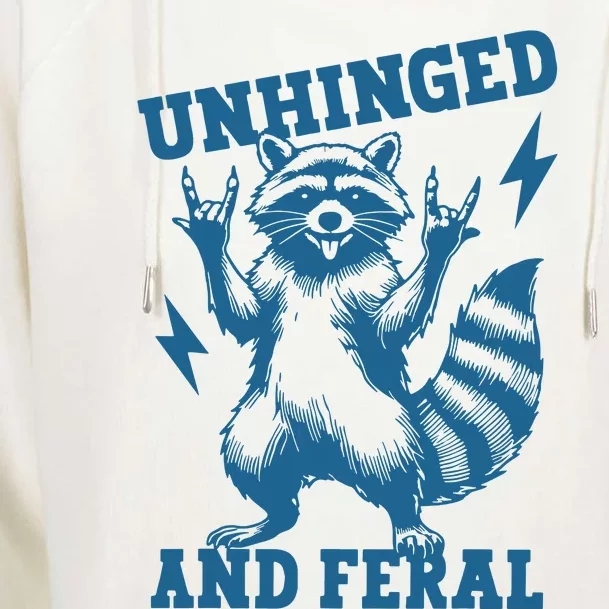 Unhinged And Feral Raccoon Cute Feral Girl Racoon Lover Womens Funnel Neck Pullover Hood