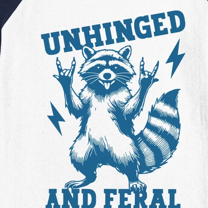 Unhinged And Feral Raccoon Cute Feral Girl Racoon Lover Baseball Sleeve Shirt