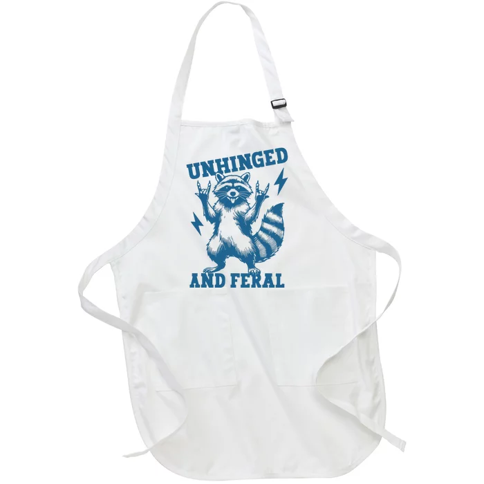 Unhinged And Feral Raccoon Cute Feral Girl Racoon Lover Full-Length Apron With Pocket