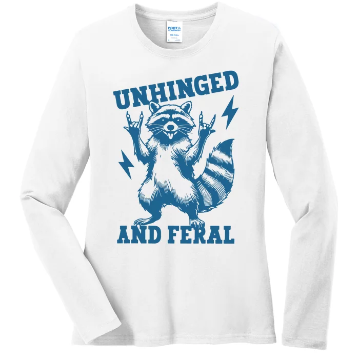 Unhinged And Feral Raccoon Cute Feral Girl Racoon Lover Ladies Long Sleeve Shirt