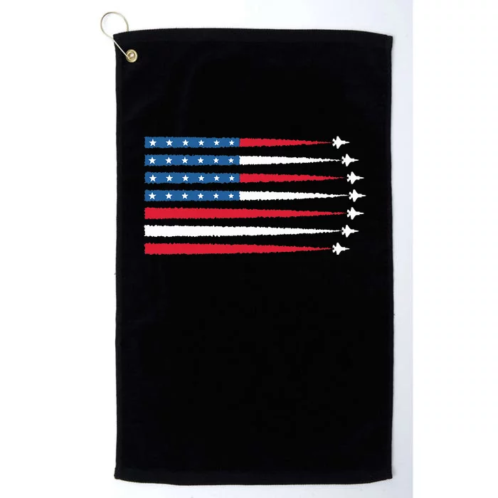 Usa American Flag Fighter Jets Patriotic Platinum Collection Golf Towel