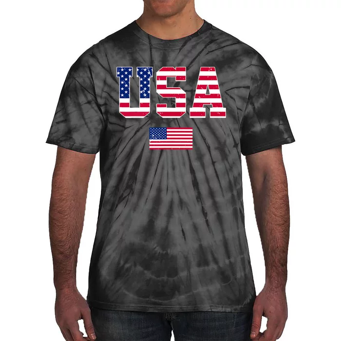 Usa American Flag Patriotic 4th Of July Tie-Dye T-Shirt