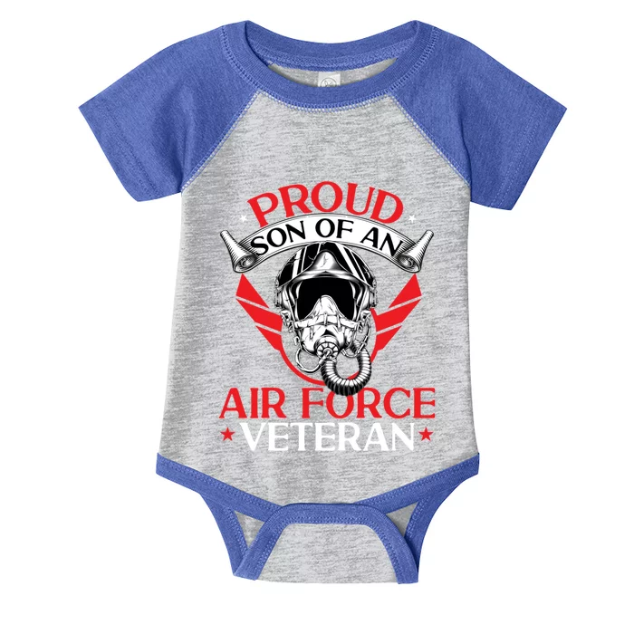 Us Air Force Veteran Proud Son Of An Air Force Veteran Gift Infant Baby Jersey Bodysuit