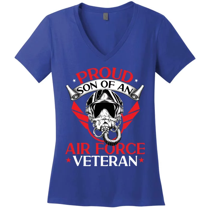 Us Air Force Veteran Proud Son Of An Air Force Veteran Gift Women's V-Neck T-Shirt