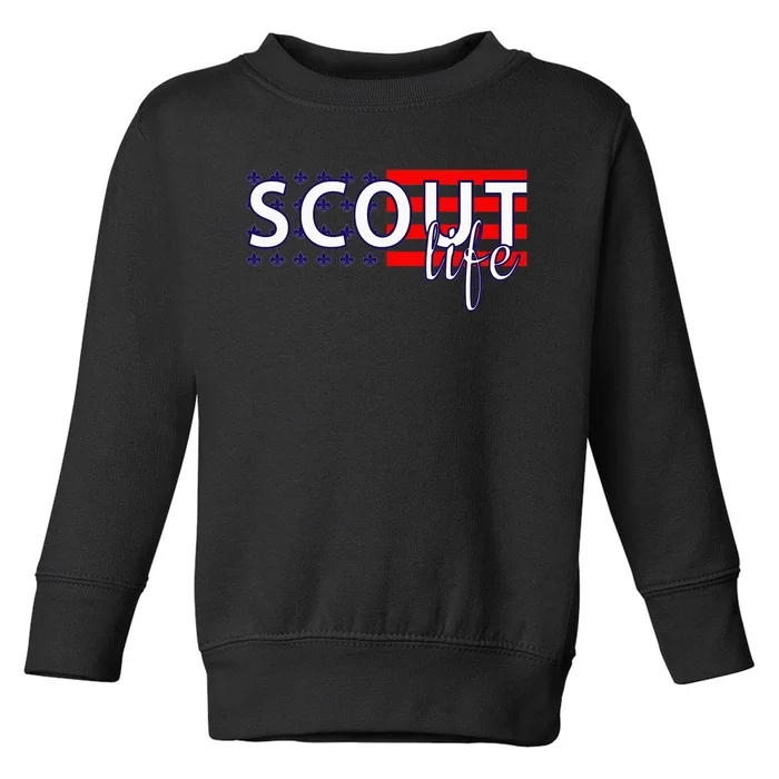 US America Flag Scout life Toddler Sweatshirt