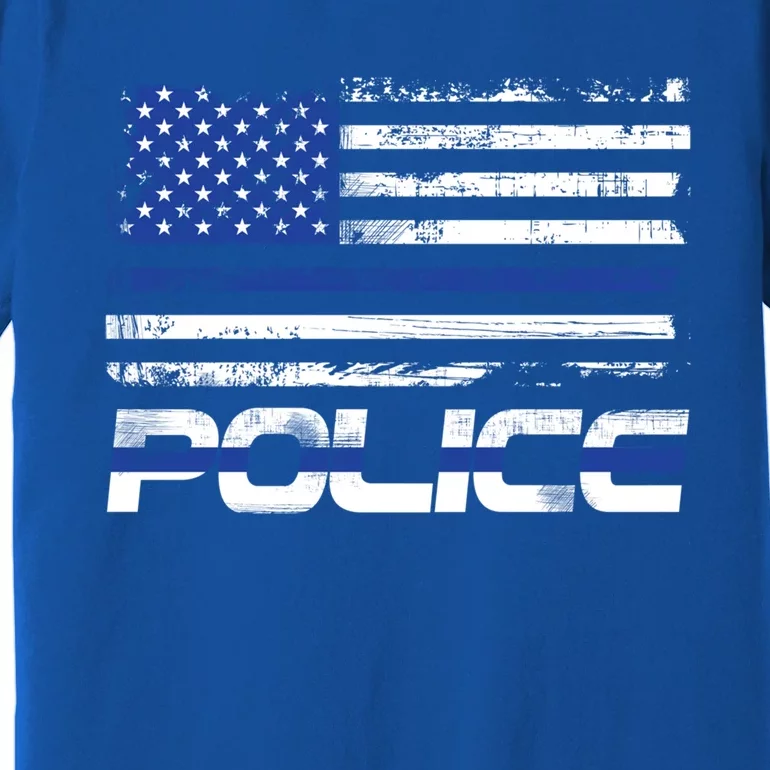 Usa American Flag Thin Blue Line Police Gift Premium T-Shirt