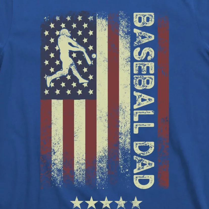 Usa American Flag Cute Gift Baseball Dad Gift T-Shirt