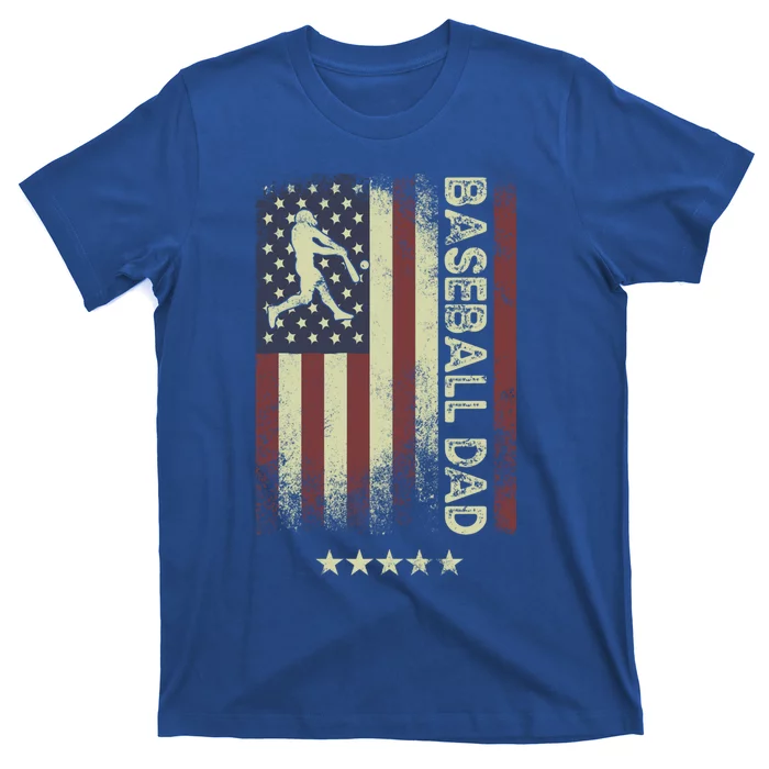 Usa American Flag Cute Gift Baseball Dad Gift T-Shirt