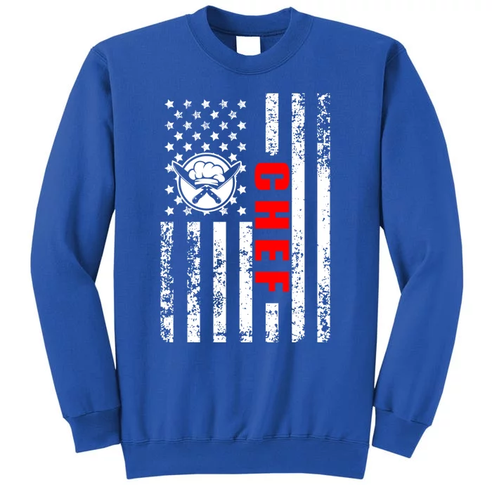 Us American Flag Food Cook Patriotic Ob As Chef Gift Tall Sweatshirt