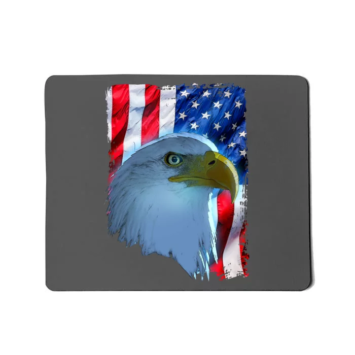 USA American Flag Eagle Distressed Style Mousepad