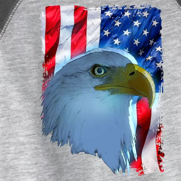 USA American Flag Eagle Distressed Style Toddler Fine Jersey T-Shirt