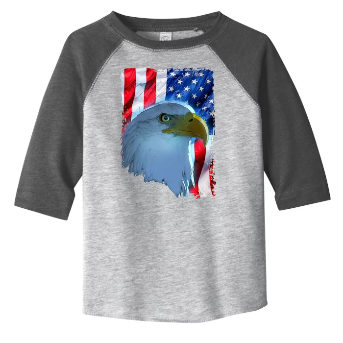 USA American Flag Eagle Distressed Style Toddler Fine Jersey T-Shirt