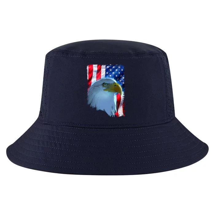 USA American Flag Eagle Distressed Style Cool Comfort Performance Bucket Hat