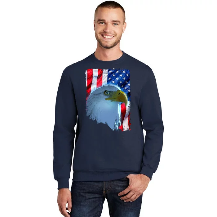 USA American Flag Eagle Distressed Style Sweatshirt