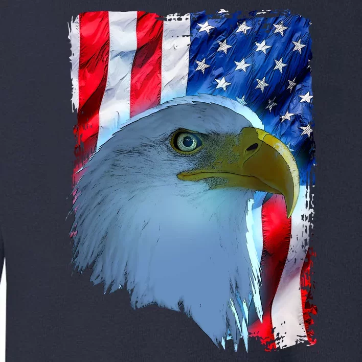 USA American Flag Eagle Distressed Style Toddler Sweatshirt