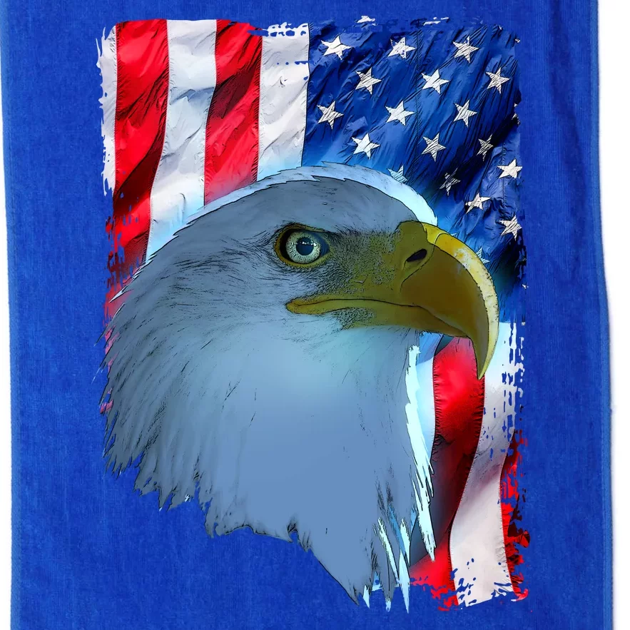 USA American Flag Eagle Distressed Style Platinum Collection Golf Towel