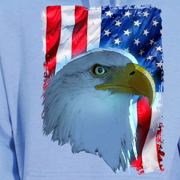 USA American Flag Eagle Distressed Style Unisex Surf Hoodie