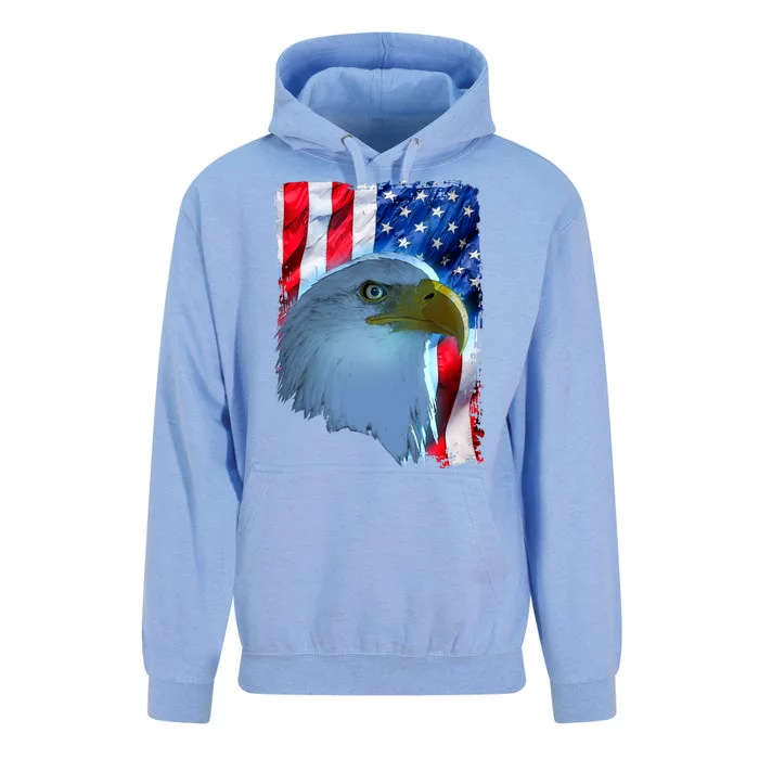 USA American Flag Eagle Distressed Style Unisex Surf Hoodie