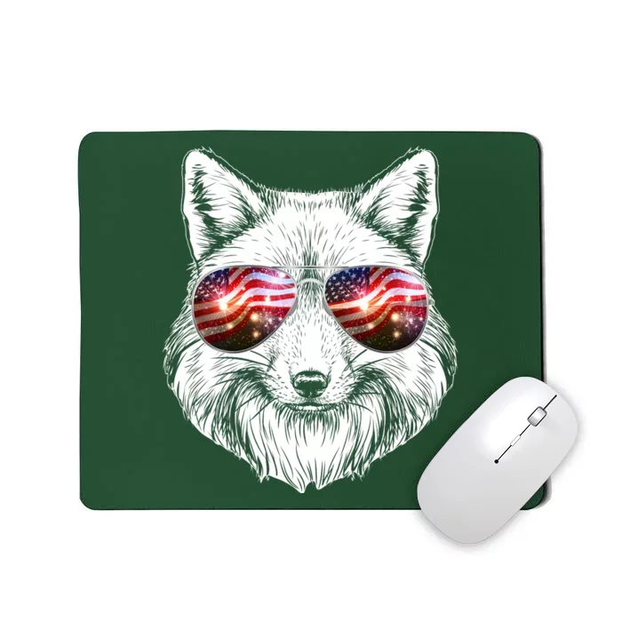 USA American Flag Fireworks Fox Mousepad