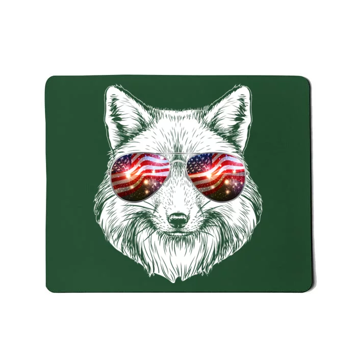 USA American Flag Fireworks Fox Mousepad