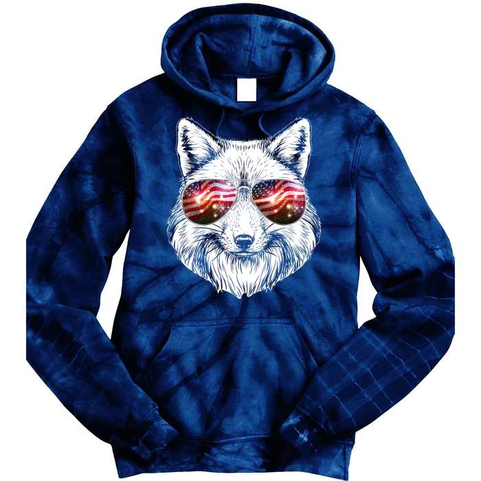 USA American Flag Fireworks Fox Tie Dye Hoodie