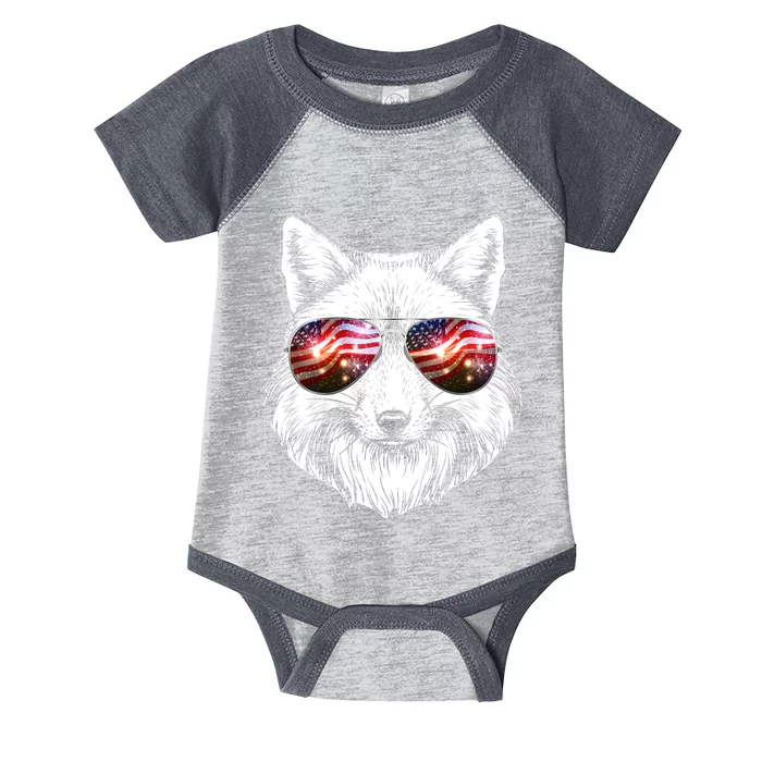 USA American Flag Fireworks Fox Infant Baby Jersey Bodysuit